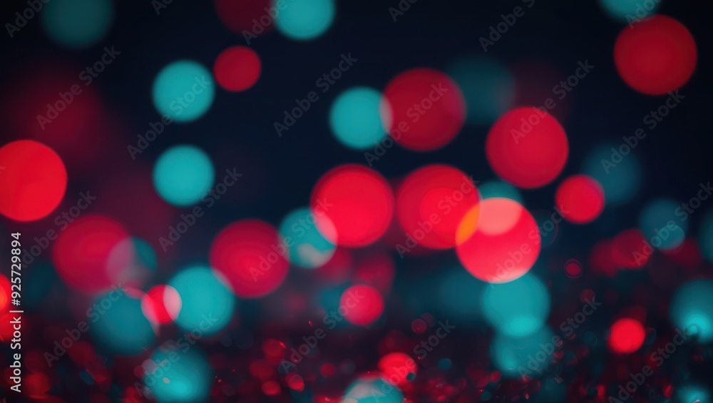 Fototapeta premium Bright bokeh lights create a festive atmosphere, perfect for celebrations, parties, and holiday events, adding vibrant colors to any backdrop
