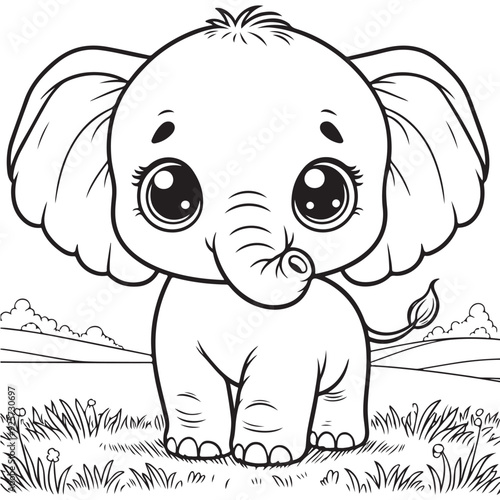 baby elephant vector