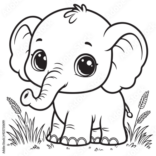 baby elephant vector