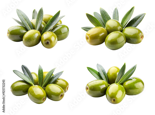 Wallpaper Mural Green Olives with Leaves on Transparent Background – High-Resolution PNG Torontodigital.ca