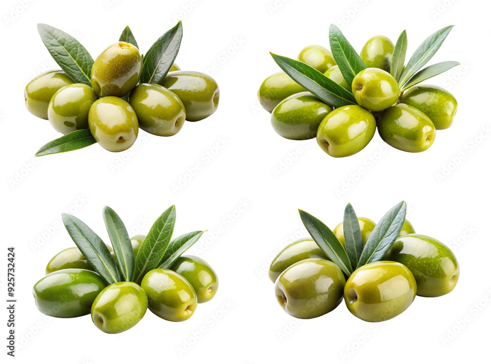 Green Olives with Leaves on Transparent Background – High-Resolution PNG Green Olives with Leaves on Transparent Background – High-Resolution PNG