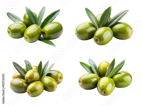 Wallpaper Mural Green Olives with Leaves on Transparent Background – High-Resolution PNG Torontodigital.ca