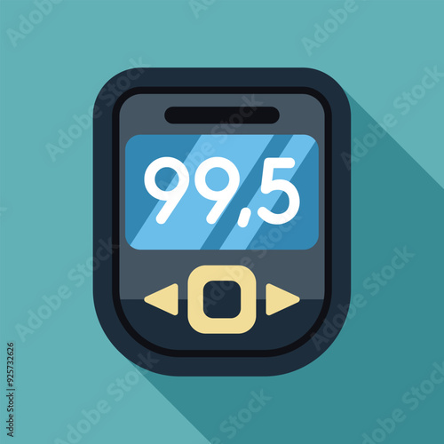 Glucose meter displaying blood glucose level, indicating a normal and healthy range for blood sugar