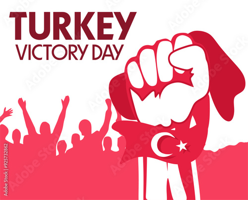 happy turkish victory day with turkish flag