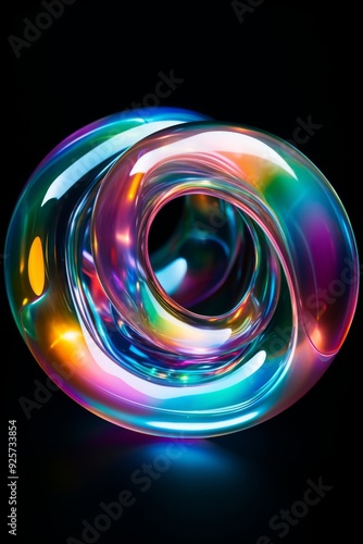 Soap bubble isolated on a black background 