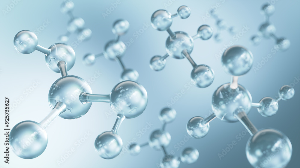 molecule or atom, Abstract structure for Science or medical background, 3d illustration. molecule or atom, Abstract structure for Science or medical background, 3d illustration.