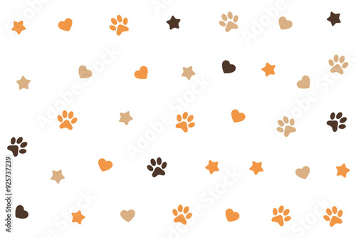 adorable paw or heart print pattern background design