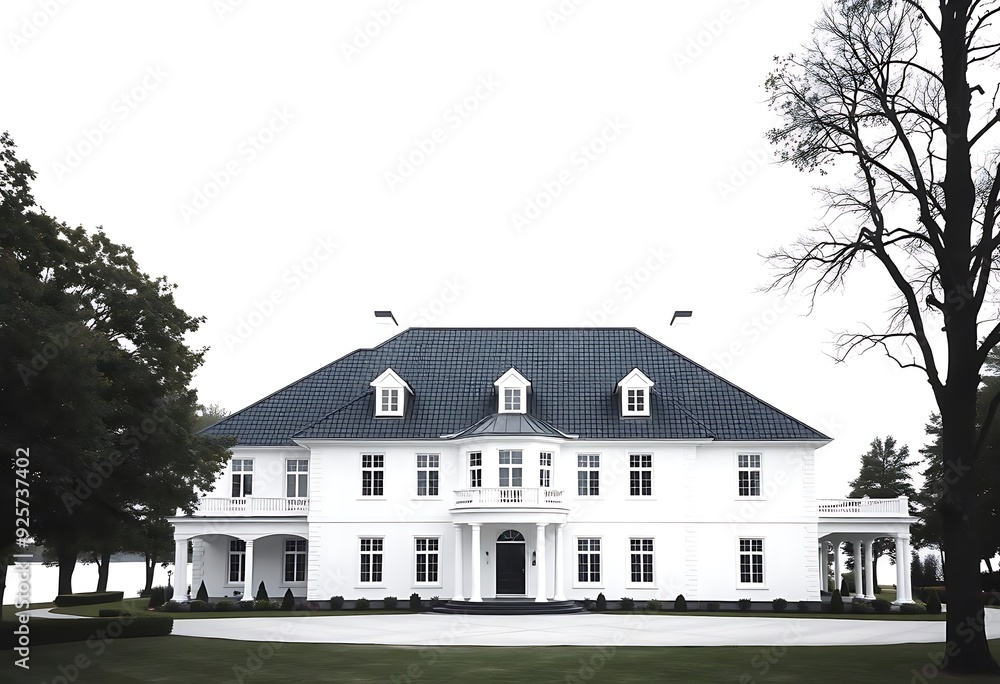 I just drove past a large white house with a black roof I just drove past a large white house with a black roof