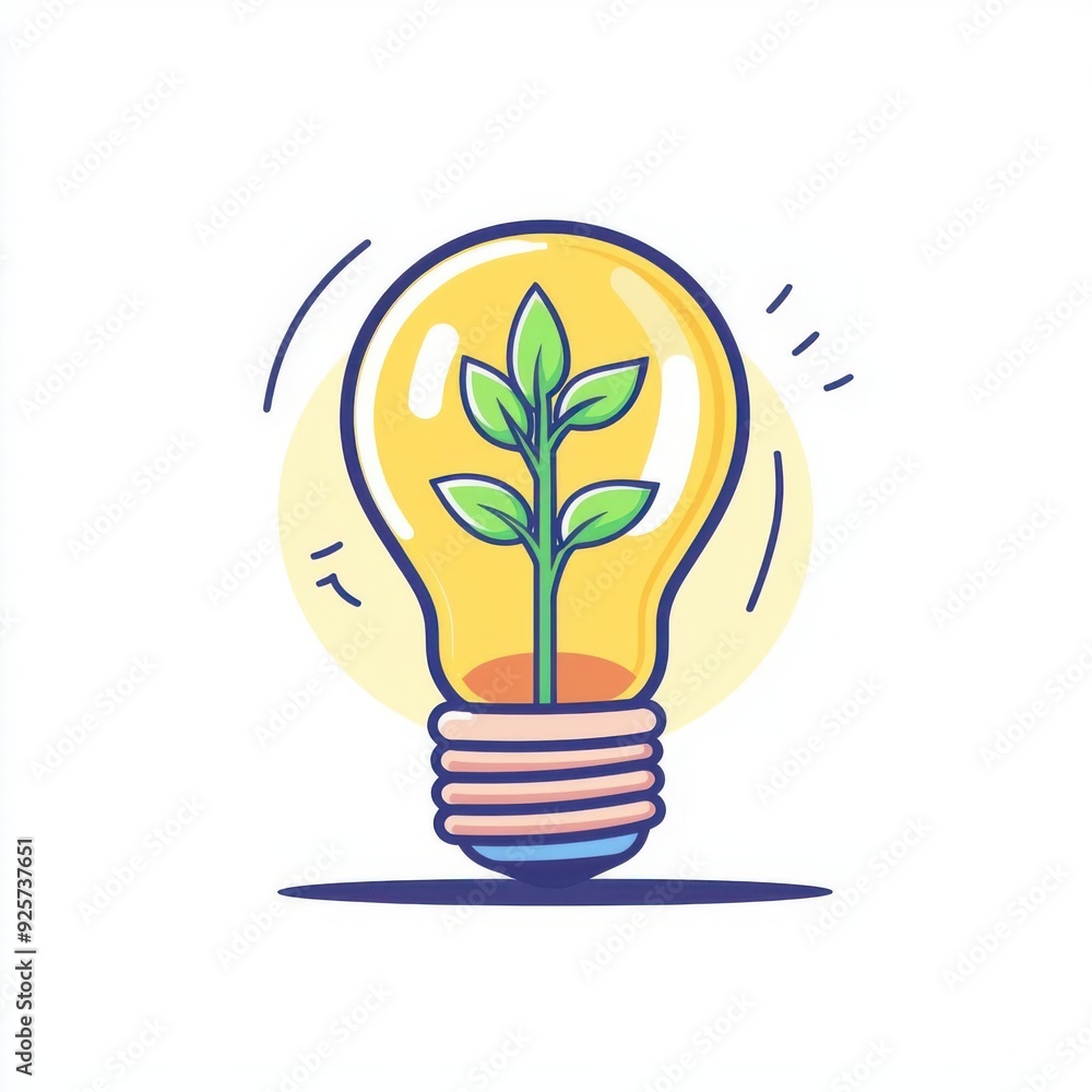 A light bulb with a green plant symbolizes eco-friendly ideas and innovation for sustainable energy and growth. A light bulb with a green plant symbolizes eco-friendly ideas and innovation for sustainable energy and growth.