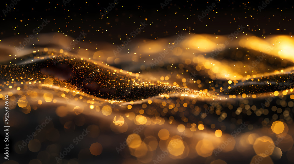 Abstract golden particles, luxurious digital art Abstract golden particles, luxurious digital art