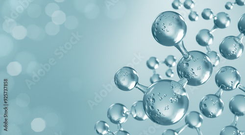 Wallpaper Mural molecule or atom, Abstract structure for Science or medical background, 3d illustration. Torontodigital.ca