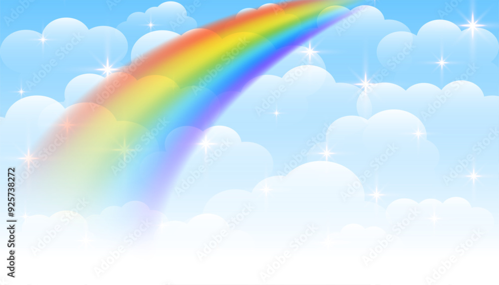 dreamy magical cloud backdrop with rainbow design dreamy magical cloud backdrop with rainbow design