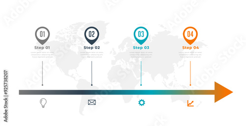 business infographic target path layout for business success