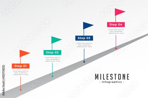 infographic milestone map template visualize data to achieve target