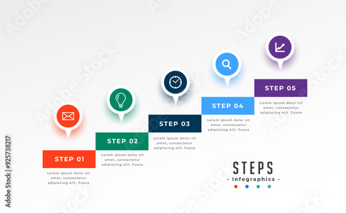 five step business milestone template for corporate presentation