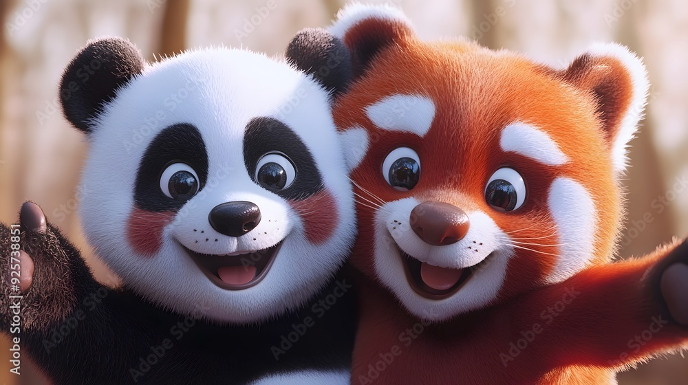 Pandas Take a Cheeky Selfie in the Wild Outdoors Pandas Take a Cheeky Selfie in the Wild Outdoors