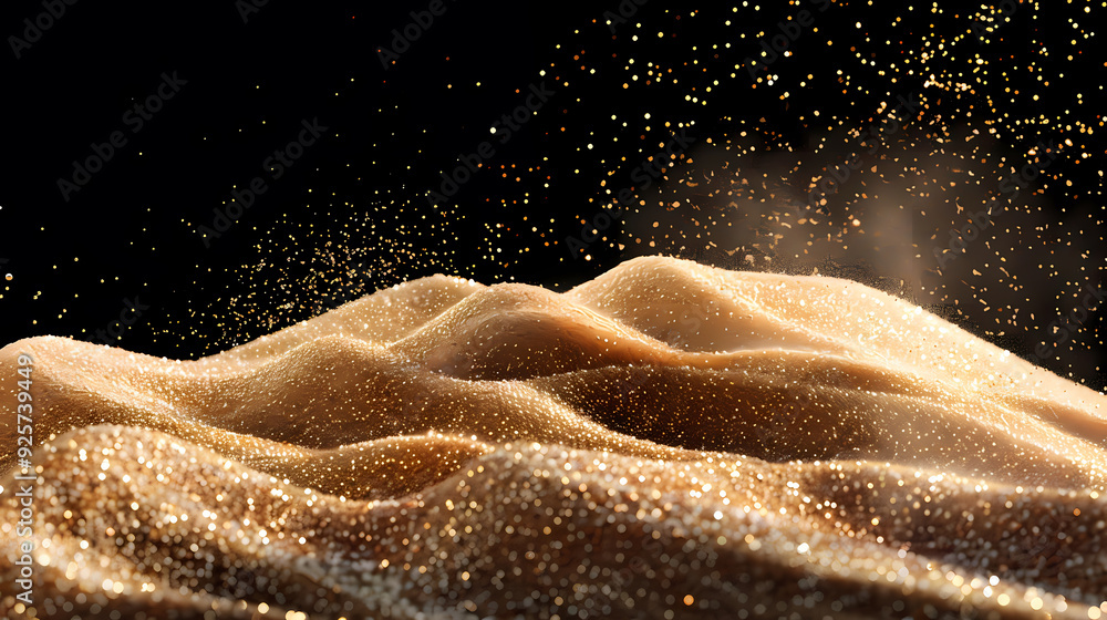 Abstract golden particles, luxurious digital art Abstract golden particles, luxurious digital art