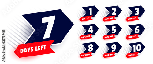 modern number of days left tag for special offer