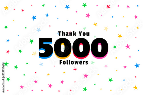 5k digital followers and fans congratulation background design