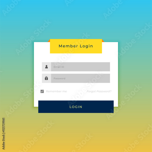 member login form template for web profile access