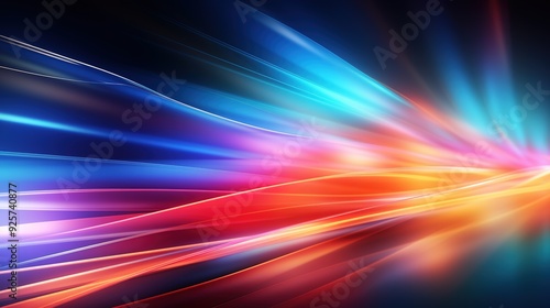 Abstract background with bright, colorful, dynamic lines.