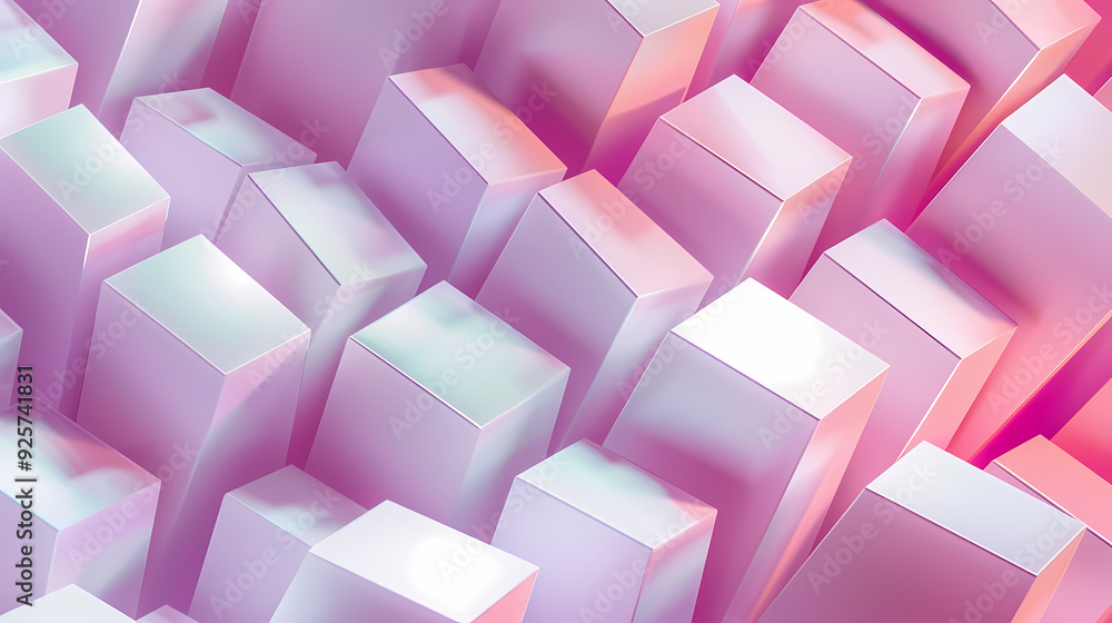 Pink cubes, modern design of geometric shapes Pink cubes, modern design of geometric shapes