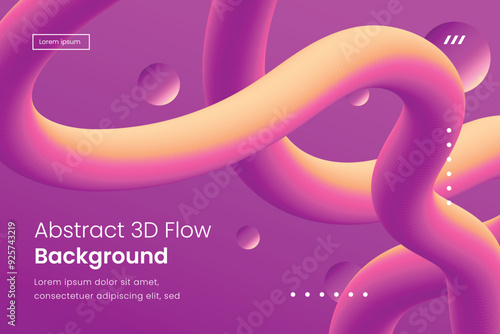 Abstract design background with 3d flow shapes 6