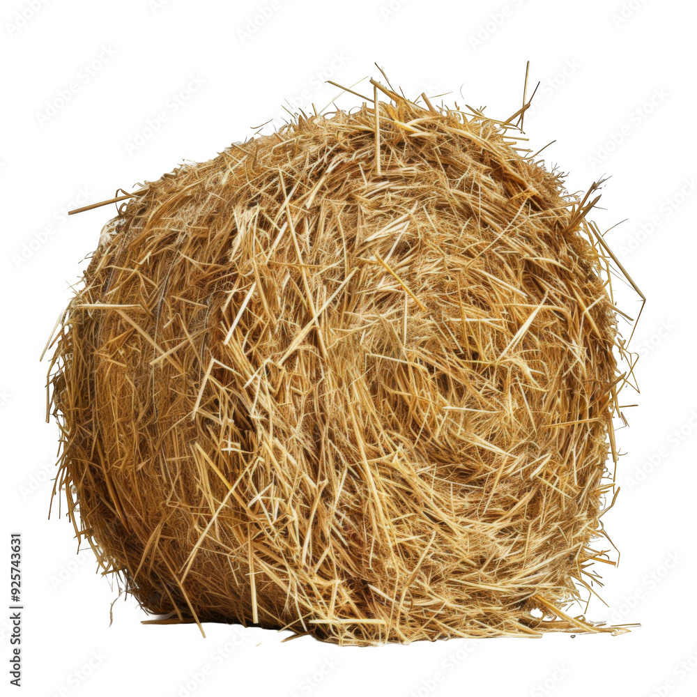 Obraz premium A Single Round Hay Bale Against