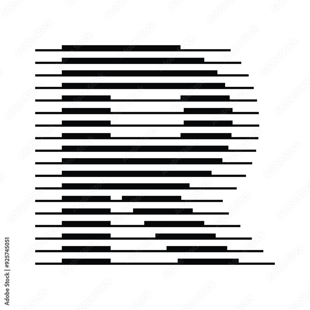 Fototapeta premium Letter R logo with abstract geometric horizontal parallel lines
