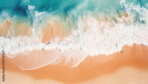 Pink and Orange Horizons Naturalistic Beachscape from Above