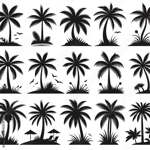 Wallpaper Mural palm tree silhouettes Torontodigital.ca