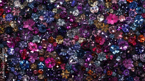 Opulent wallpaper with sparkling gemstones