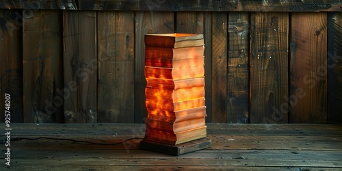 A tall lamp stands elegantly on a polished wooden floor/