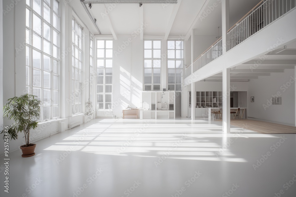 Architecture - A minimalist interior with large open spaces Architecture - A minimalist interior with large open spaces