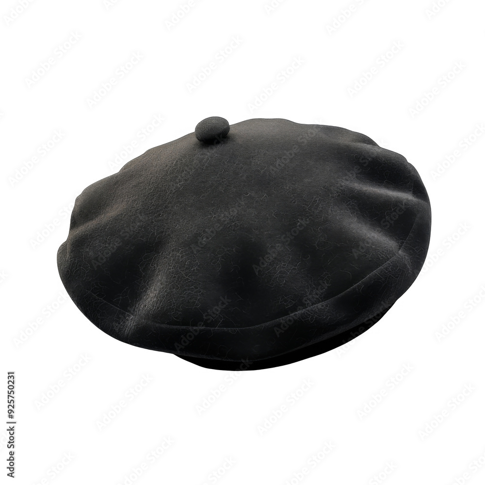 Black Beret with a Button on Top Black Beret with a Button on Top