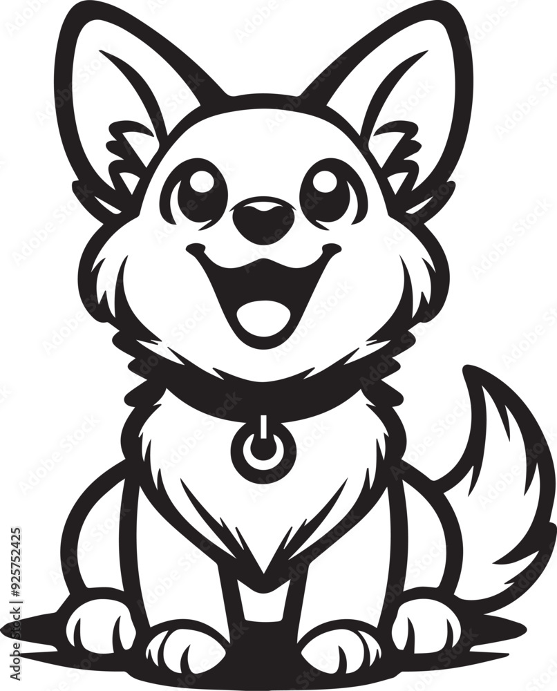 silhouette of happy dog vector art illustration silhouette of happy dog vector art illustration