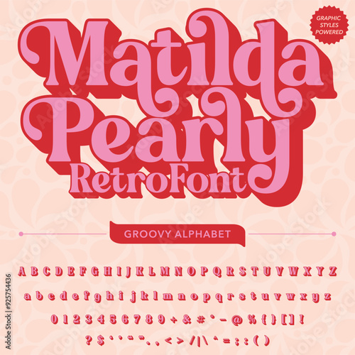 Matilda Pearly Retro Vintage Display bold Font alphabet.eps
