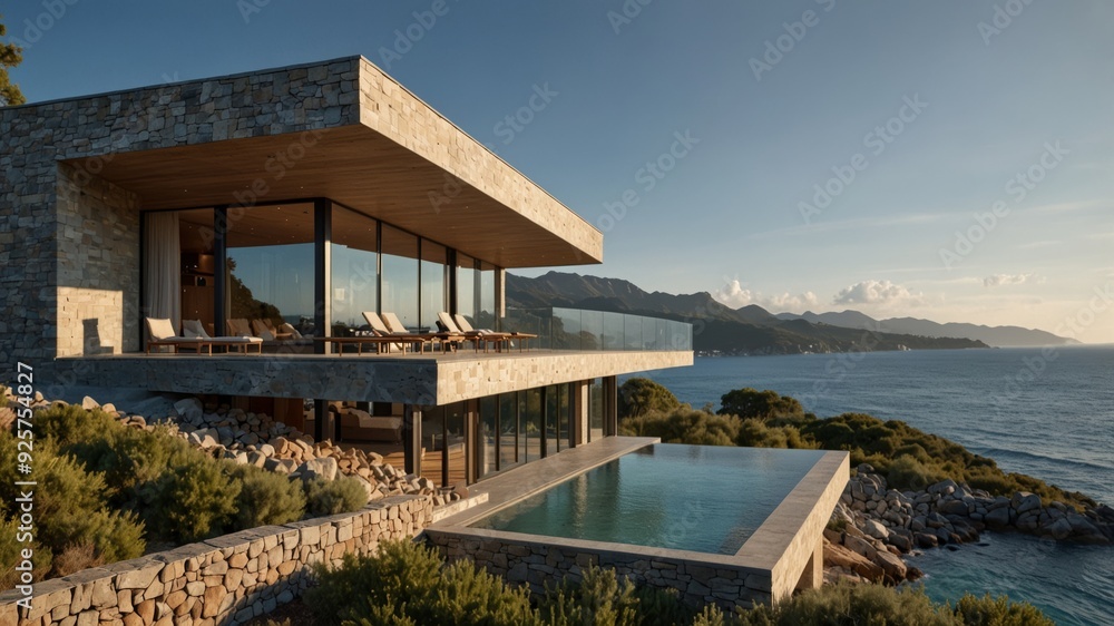contemporary mountain villa with a flat roof contemporary mountain villa with a flat roof