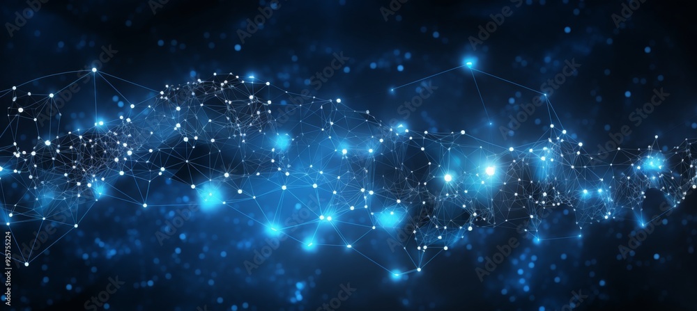 Abstract digital background with glowing network connections and a global map, symbolizing technology, connectivity, data transfer, and cyber security in a futuristic style Abstract digital background with glowing network connections and a global map, symbolizing technology, connectivity, data transfer, and cyber security in a futuristic style