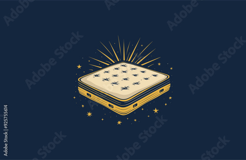 Mattress logo vector icon illustration style
