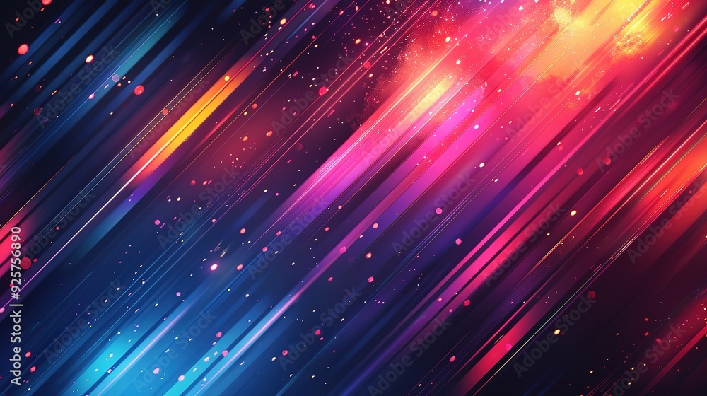 Obraz premium Abstract background with diagonal glowing lines and light effects.
