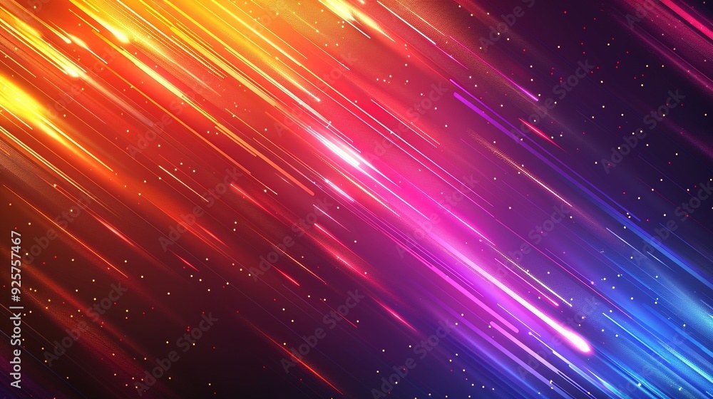 Obraz premium Abstract background with diagonal glowing lines in vibrant colors.