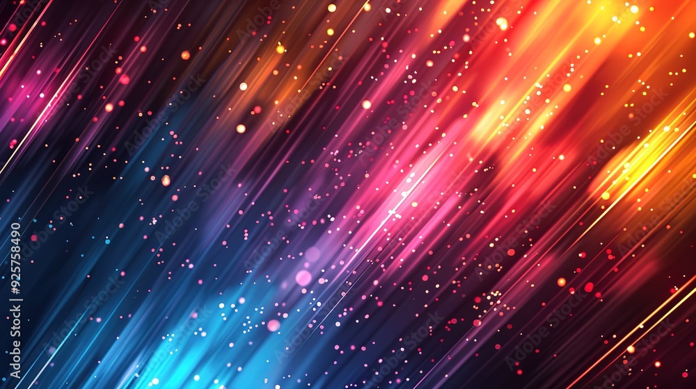 Abstract background with diagonal lines and colorful bokeh. Abstract background with diagonal lines and colorful bokeh.