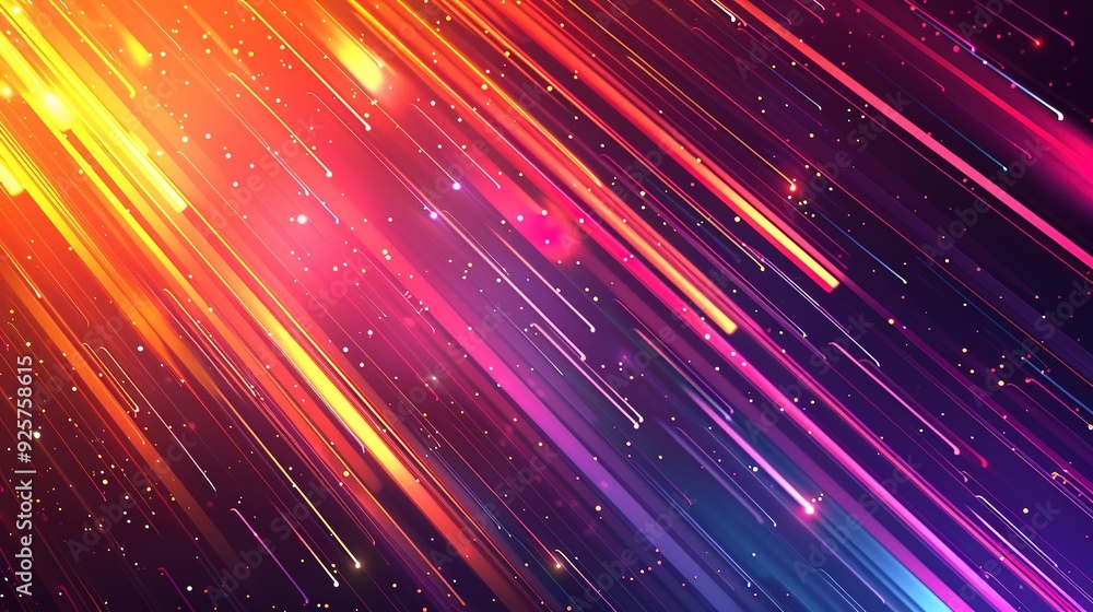Obraz premium Abstract background with diagonal lines and colorful lights.