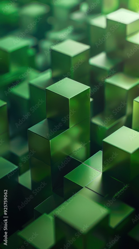 A side-by-side comparison of green blocky shapes, representing a digital or pixelated style, A side-by-side comparison of green blocky shapes, representing a digital or pixelated style,