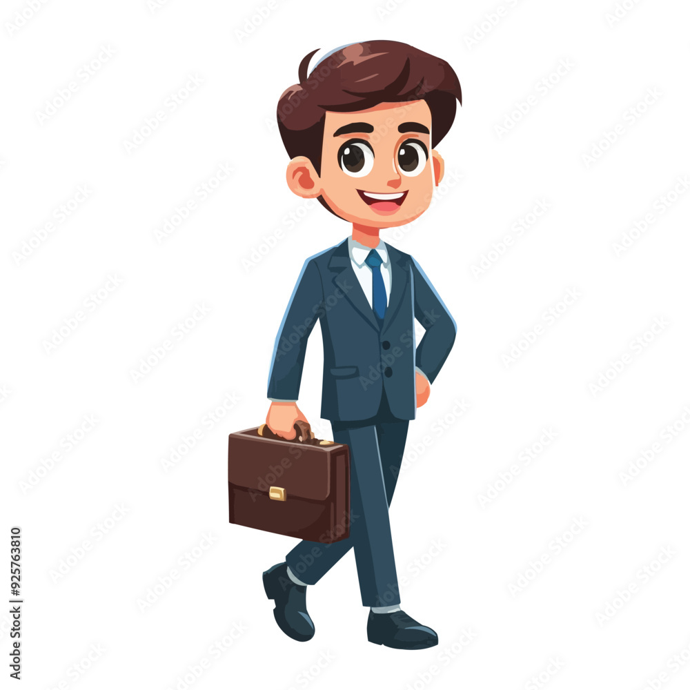 Cartoon businessman holding a briefcase vector