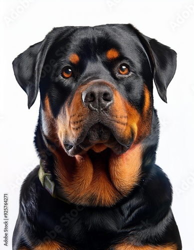 ロットワイラーのポートレート（Rottweiler portrait on white background） 