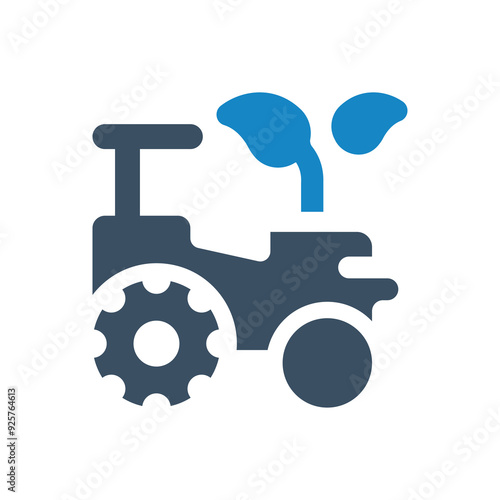 tractor icon agricultural machinery vector illustration