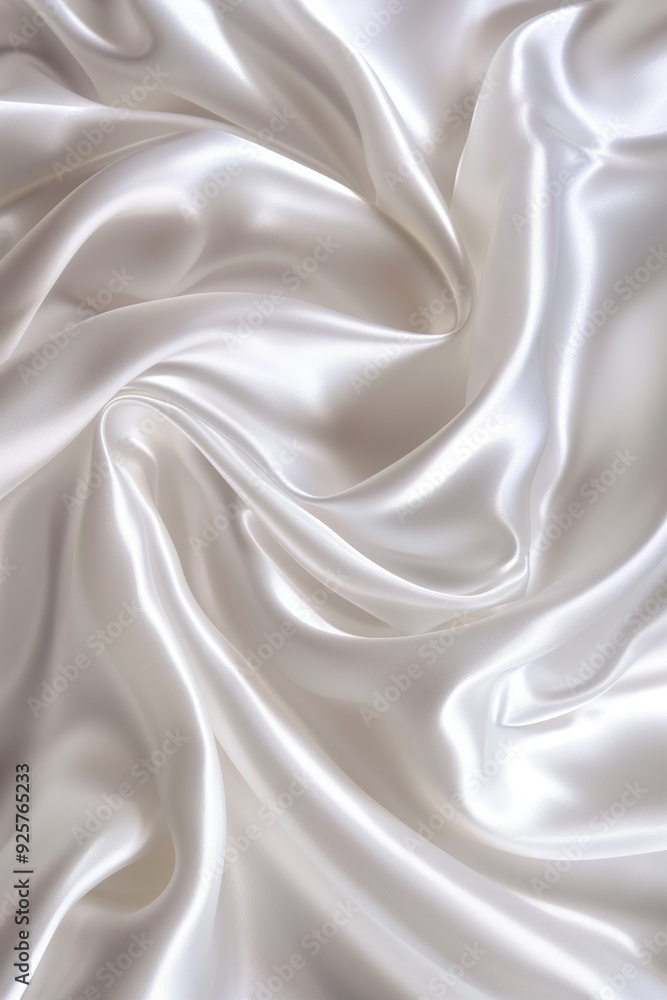 Elegant abstract white satin fabric with delicate waves on light key background Elegant abstract white satin fabric with delicate waves on light key background