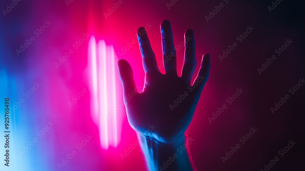 Neon Hand Reaching Out Neon Hand Reaching Out